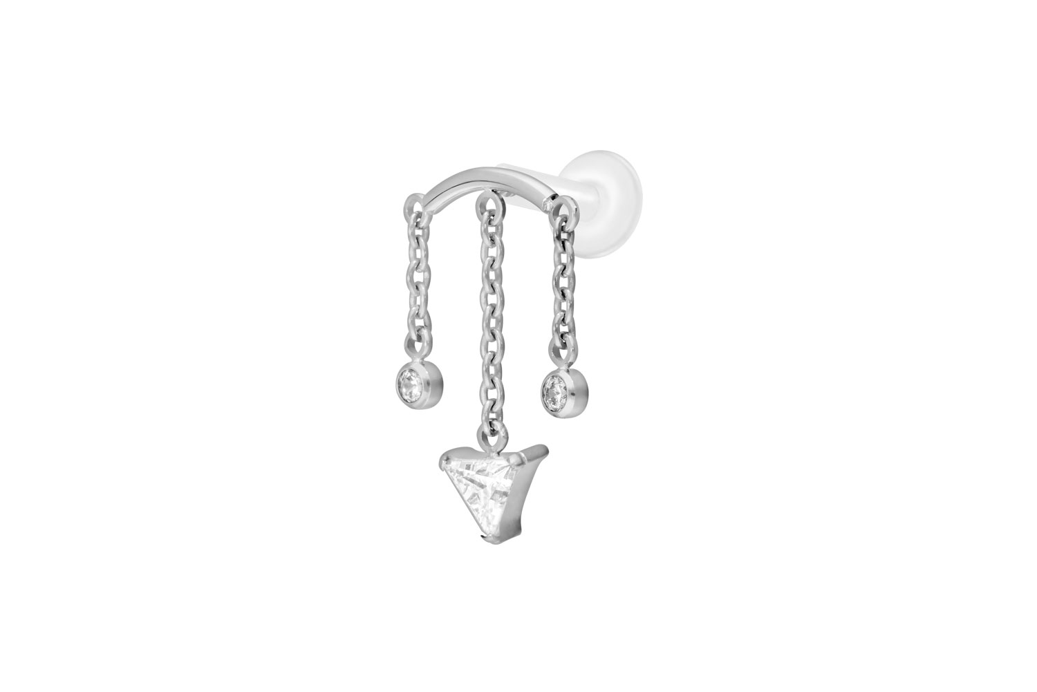 PTFE Labret Piercing mit Innengewinde + Titan-Aufsatz WINDSPIEL